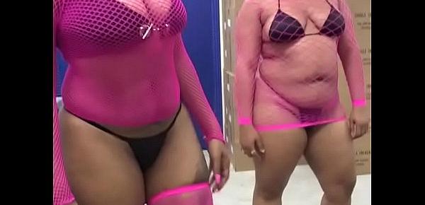  Two thick assed BBW give white stud interracial blowjob